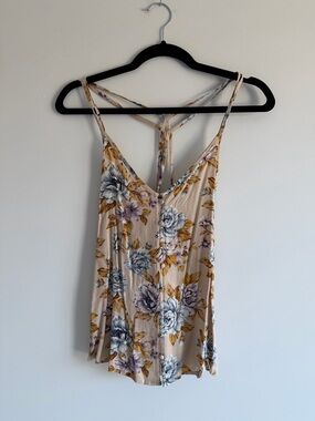American Eagle Floral Tank Top Small | Strappy Back Boho Camisole
